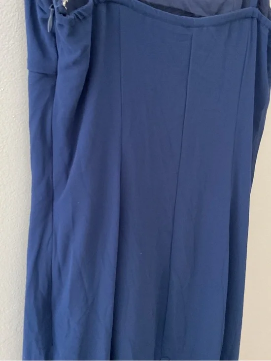 Lulus Auria Navy Blue Chiffon Drop Waist Square Neckline Maxi Dress NWT Small - Picture 8 of 15